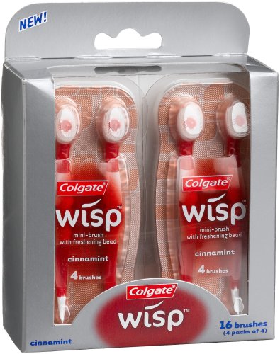 Colgate Wisp Mini-Brushes, Cinnamint, 16-Count Boxes (Pack of 2)