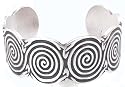 Hypnotic Detailed LABYRINTH Silver Tone PEWTER Cuff BRACELET