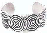 Hypnotic Detailed LABYRINTH Silver Tone PEWTER Cuff BRACELET