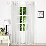 Nicetown Window Treatment 2-Pack Grommet Sheer Curtain Panels (Width 54 x Length 96 -Inch, Ivory)