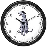 Greyhound Dog Wall Clock by WatchBuddy Timepieces (Hunter Green Frame)