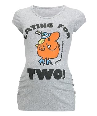 Maternity Little Miss Greedy Graphic T-Shirt - Grey