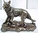 German Shepherd Bronze Finish Statue Figure Decor