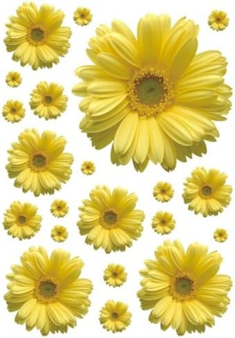 Angelwall Home Decorative Mural Decal Art Vinyl Wall Sticker Yellow Daisies Flower Blossoms Wallpaper
