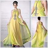 IMAGE OF Sparkling Scoop Sweep Brush Beaded Chiffon Evening Gown, 38839 S