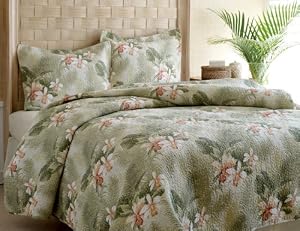 Tommy Bahama Topical Orchid Quilt Set, Twin
