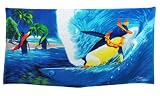 Surfing Penguin Fiber Reactive Beach Towel 60
