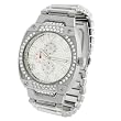 Geneva Platinum CZ Chronograph Mens Link Watch