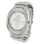 Geneva Platinum CZ Chronograph Mens Link Watch