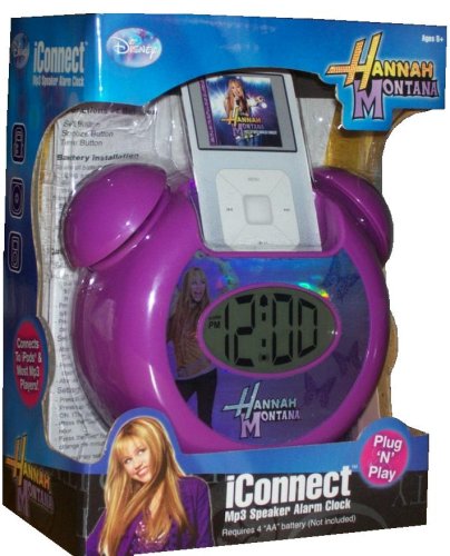 Childrens Toyshop  Toys : iConnect Hannah Montana MP3 Speaker Alarm Clock