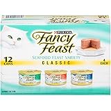 Fancy Feast Wet Cat Food, Classic, Seafood Feast Variety, 3-Ounce Can, Pack of 12
