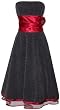 50's Black Red Strapless Rockabilly Polkadot Prom Dress Holiday Formal Gown