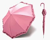 Ruffle Parasol Umbrella Full Size Now Available In Black Simple Colors: Black