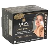 Olay Total Effects Age Defying Cleansing Cloth Refills, 30-Count Boxes (Pack of 3)