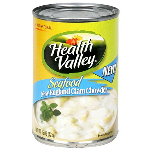 Health Valley New England Seafood Clam Chowder, 15-Ounce Units (Pack of 12) by Health Valley