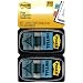 Post-it  Message Flags, "Initial Here", Blue, 1-Inch Wide, 50/Dispenser, 2-Dispensers/Pack