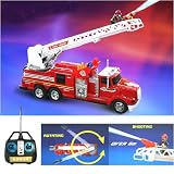 RC Fire Rescue Truck with Water Shooting Cannon Electric Fire Engine