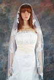 1T Diamond (Off) White Cathedral Mantilla Lace Bridal Veil