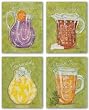 Iced Tea - Wine Cooler - Iced Coffee - Lemonade Set by Grace Pullen 11"x14" Art Print Poster