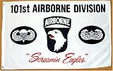 101st Airborne &acute; White &acute; MILITARY Flag - 3 foot by 5 foot Polyester ( NEW ) - B000G2SZHC