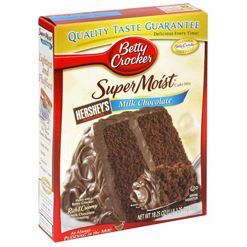 Betty Crocker Supermoist Cake Mix, Milk Chocolate, 18.25-Ounce Boxes (Pack of 12) by Betty Crocker