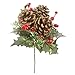 Darice Pinecone And Holly Pick With Glitter 8 Inches