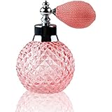 VERY100 Short Spray Atomizer Refillable Vintage Crystal Perfume Bottle Gift (Pink)(100ml)