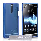 Yousave Accessories TM Blue S-Line Silicone Gel Grip Series Case Cover For The Sony Ericsson Xperia S With Screen Protector Filmby Yousave Accessories