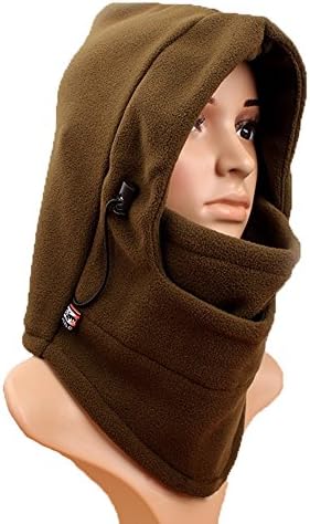 Eforstore Tactical Balaclava Full Face Outdoor Sports CS Mask Unisex Double Layer 6 in 1 Thermal Fleece Hats Winter Warm Windproof Hat Hood Police Swat Bicycle Motorcycle Ski Bike Work Riding Wind Stopper Cover Caps Neck Warmer Beanie Headcover