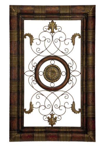 49 Embossed Bandframe Wall Decor with Antique Gold Finish Wire Scroll Accents