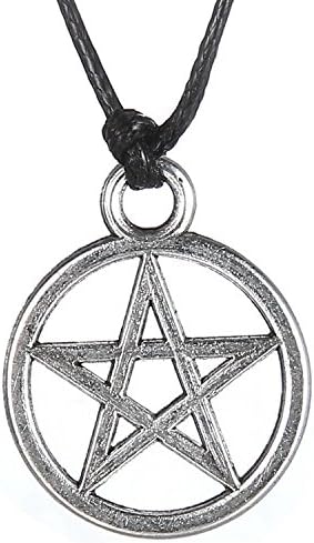 Hip Mall Adjustable Leather Choker Pentagram Pendant Necklace