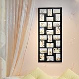 IMAGE OF 24-OPENING WOODEN WALL PHOTO FRAME (BLACK)