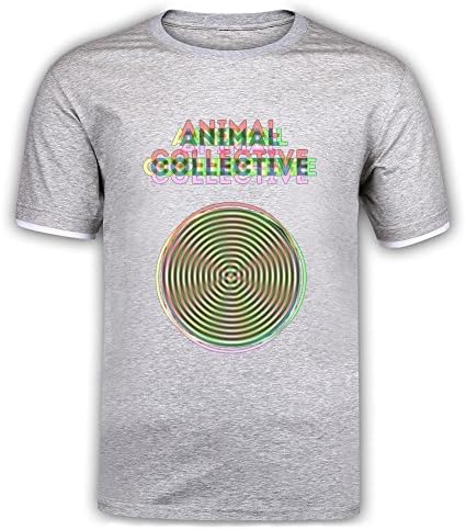 Qikdkg Men's Animal Collective O Neck T Shirts-100% Organic Cotton Light Grey XXXL