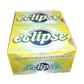 Eclipse Lemon Burst Gum, 12-12 Piece Packs -(144 Pieces Per Box!)