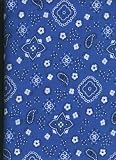 Cotton Polyester fabric blue bandana print 60 wide - ... thumbnail