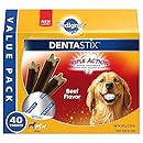 PEDIGREE DENTASTIX Beef Flavor Large Treats for Dogs - Value Pack 2.08 Pounds 40 Treats