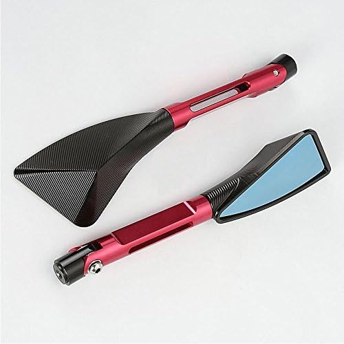 T Tocas® New CNC Universal Motorcycle Rear Sides Mirrors for Suzuki Honda Kawasaki Yamaha BMW Aprilia KTM DUCATI (Black+Red)