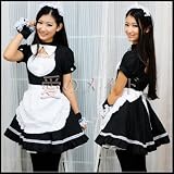 New Japanese Cosplay Lolita French Maid Costume Dress M Size