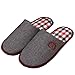 EURO SKY Stylish Cotton Grids Scalloped Clog Antiskid House Slippers