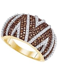 0.90CTW COGNAC DIAMOND MICRO-PAVE RING