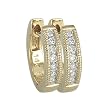 14K Yellow Gold 0.14 ct. Channel Set Diamond Huggie Earrings