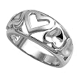 Sterling Silver Ring - 3mm Band Width - 3mm Face Height - Rhodium Plated / Satin - Sizes: 5-10