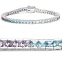 9.25 Carat Princess-cut Amethyst, Blue Topaz & Citrine Silver Bracelet