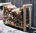 Rustic Cedar 4 Log Style Firewood Rack