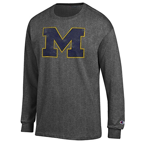 Michigan Wolverines Vintage Long Sleeve Tshirt Heather Gray