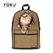 FOR U DESIGNS Cute Cat Print Classic Canvas Grade Kids Girl Daypack Back to School