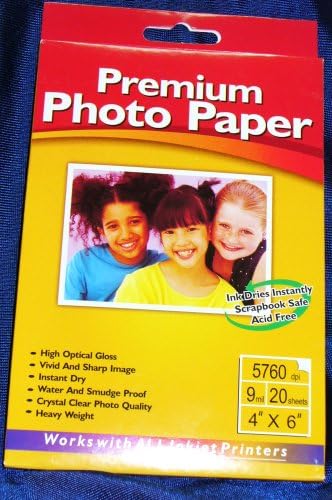 Premium Photo Paper 5760dpi 20 Sheets of Size 4"x 6"