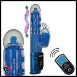 Rabbit Vibrator Wave of Passion Remote Control Bull Nose Blue