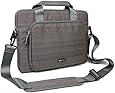 Laptop Messenger Bag, Evecase 13'' 13.3-Inch Notebook Chromebook Laptop Ultrabook Suit Fabric Multi-functional Briefcase Messenger Bag Computer Travel Carrying Case with Handles and Adjustable Shoulder Strap - Gray
