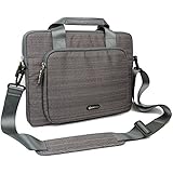 Laptop Messenger Bag, Evecase 13'' 13.3-Inch Notebook Chromebook Laptop Ultrabook Suit Fabric Multi-functional Briefcase Messenger Bag Computer Travel Carrying Case with Handles and Adjustable Shoulder Strap - Gray
